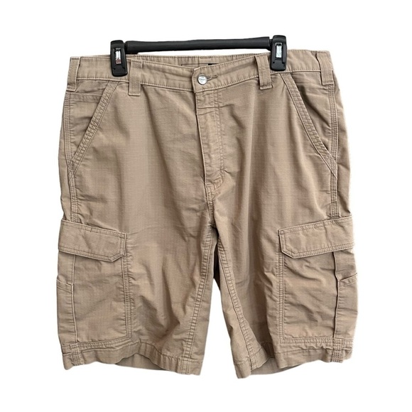 Carhartt Mens Force Relaxed Fit Ripstop Cargo Work Short Khaki Flat Front Sz 36 - Picture 1 of 6